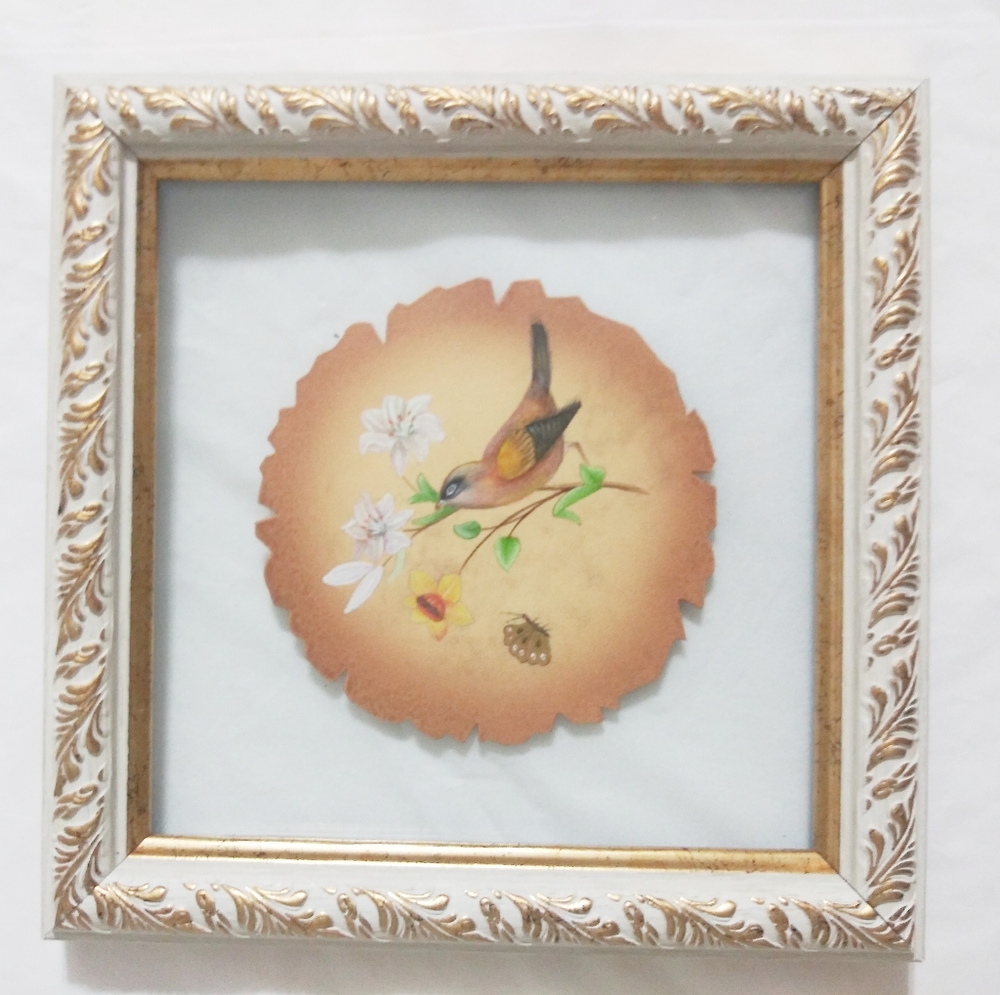 Art Works Wooden Frame With Bird NWOT